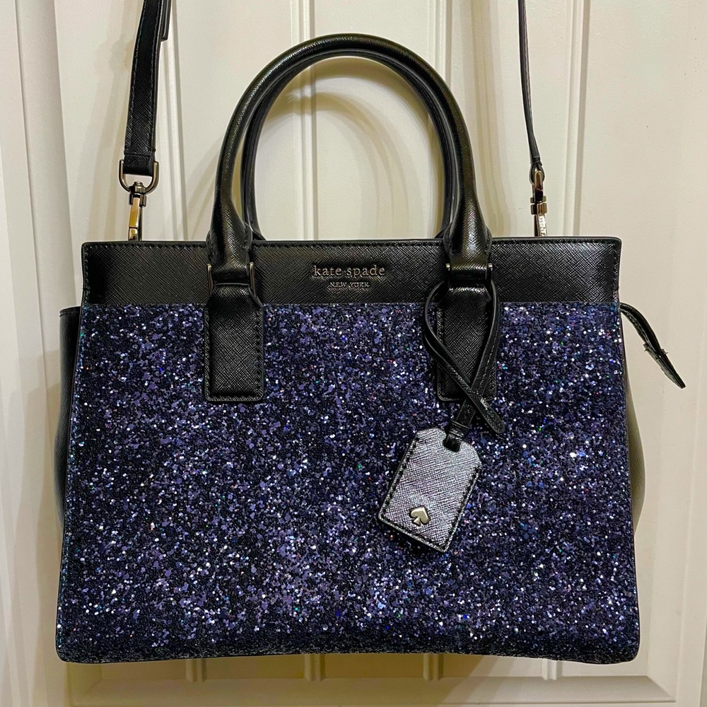 Kate Spade crossbody purse glitter navy blue/black